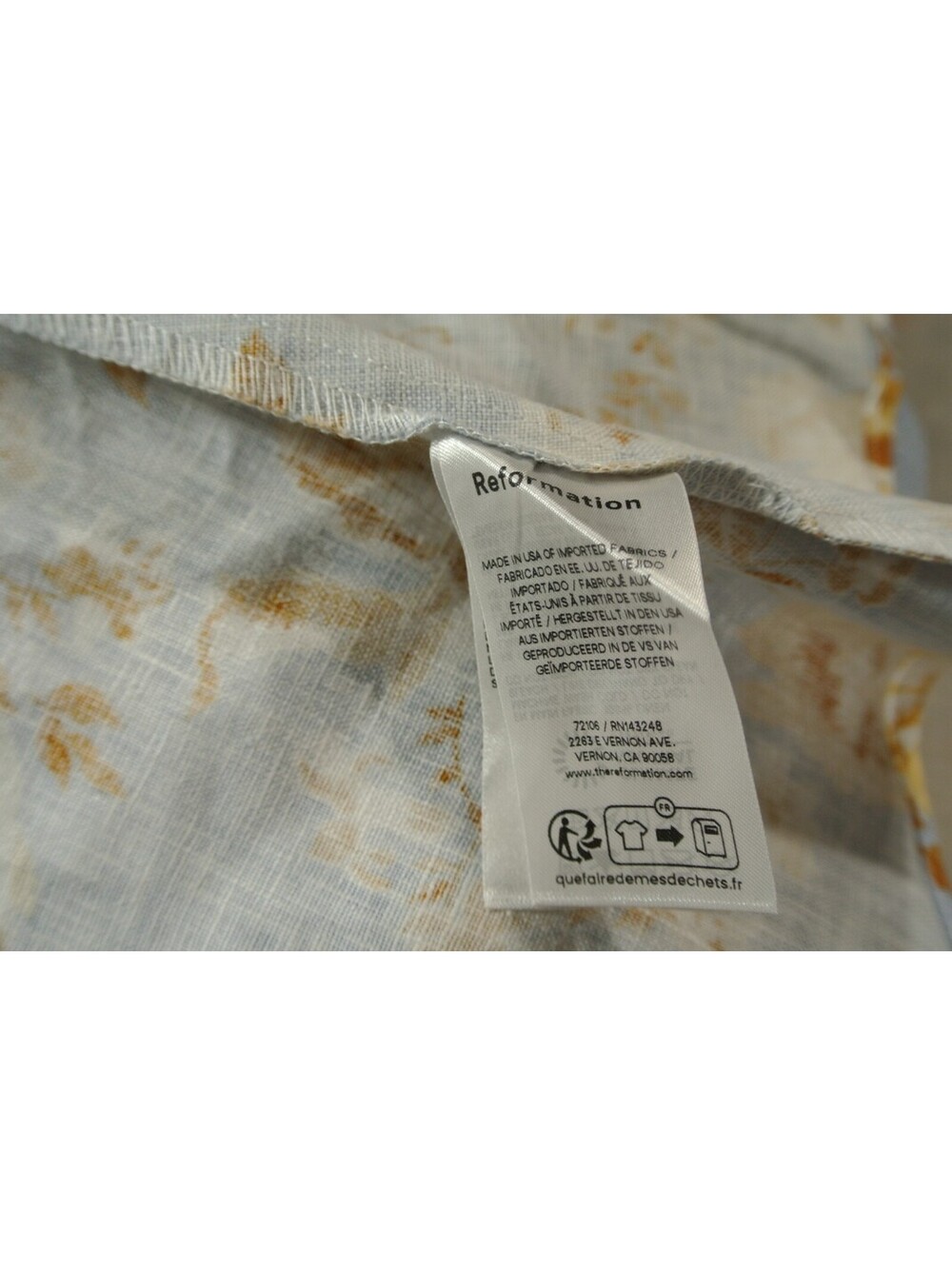 New, Reformation Rowen Lace-Trimmed Floral-Print Linen Midi Dress Sz 8 #MD2095 - Picture 7 of 9